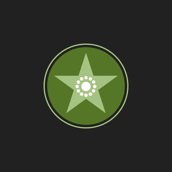 Hvězda Kruhovým Tvarem Odznak Logo Vektorové Ilustrace Hvězdné Unikátní Logo — Stockový vektor