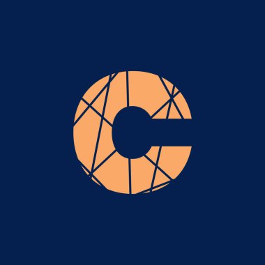 C tipografisi metin vektör logosu veya sembol tasarımı. C metin dokusu çizimi. Tişört, logo ve tasarım için lüks tasarım. Alfabe metin vektör tasarımı.
