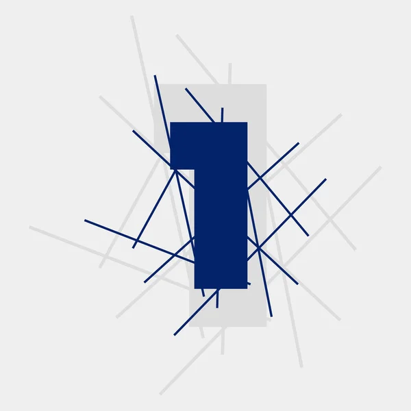 Texto Numérico Design Vetor Logotipo Conceitual Número Com Forma Linha —  Vetores de Stock