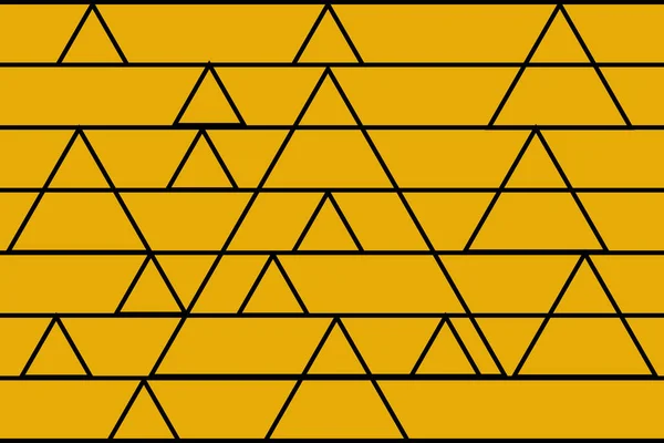 Black Triangle Shape Pattern Vector Illustration Yellow Black Conceptual Fabric — Stock vektor