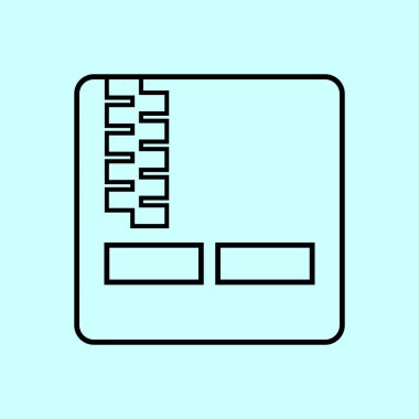 Arşiv simgesi vektör illüstrasyonu. Sembol vektör tasarımını arşivler. Çizgi tasarımı. Çizgi sanatı sembolü.