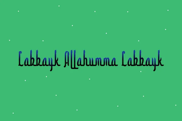 Labbayk Allahumma Labbayk Arabic Typography English Translated Holy Haj Related — Image vectorielle