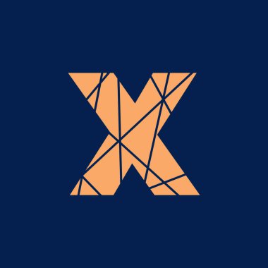 X typography text vector logo,or symbol design. X text texture illustration. Luxury design for t-shirt, logo, and design element. Alphabet text vector design.