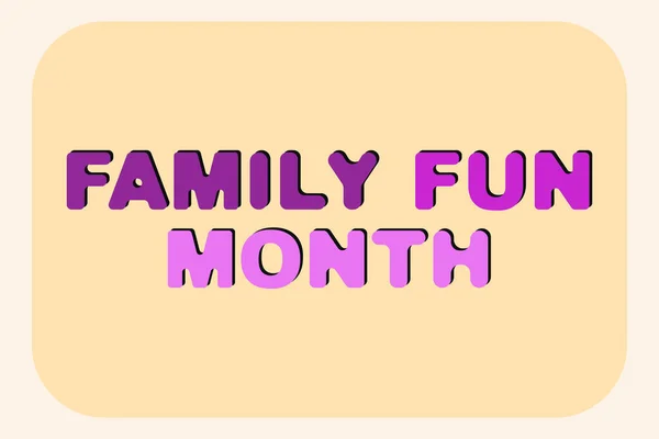Family Fun Month Typography Text Vector Poster Banner Shirt Design —  Vetores de Stock