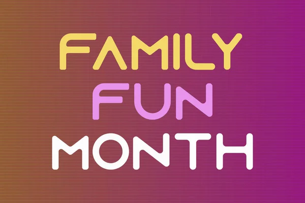 Family Fun Month Text Vector Poster Banner Shirt Design Family —  Vetores de Stock