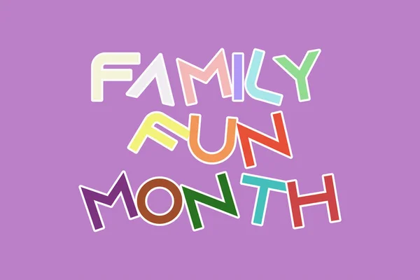 Family Fun Month Typography Vector Poster Banner Shirt Design Family — vektorikuva