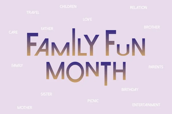 Family Fun Month Typography Vector Poster Banner Shirt Design Family —  Vetores de Stock