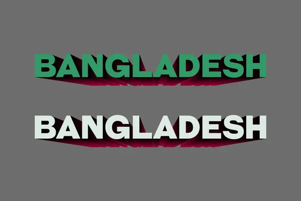 Bangladesch Typografie Text Auf Dunkelgrauem Hintergrund Grün Und Weiß Bangladesch — Stockvektor