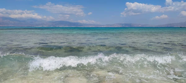 Beautiful Landscape Blue Sea Waves Sand Water Sunny Day — Stock fotografie