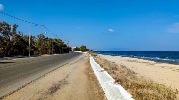 Empty Road Deserted Beaches Mediterranean Coast — Foto Stock