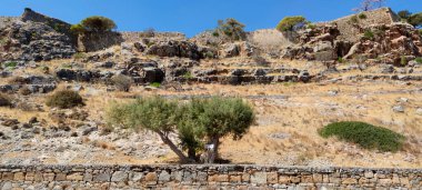 Yunanistan 'da antik harabelerle çevrili manzara