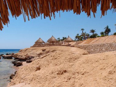 Sandy beach with a large sea view