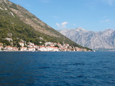 Bay of Kotor, view of the city of Perast from the sea, Montenegro