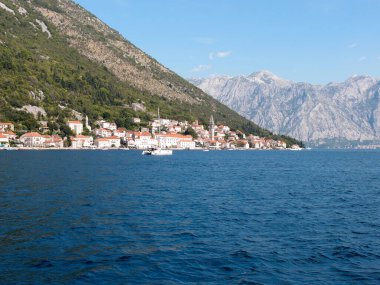 Bay of Kotor, view of the city of Perast from sea, Montenegro