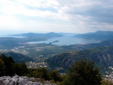 Panoramic view of the Bay of Kotor, town Kotor, Montenegro