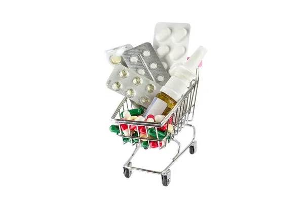 Isolate Cart Filled Pills Spray — Foto de Stock
