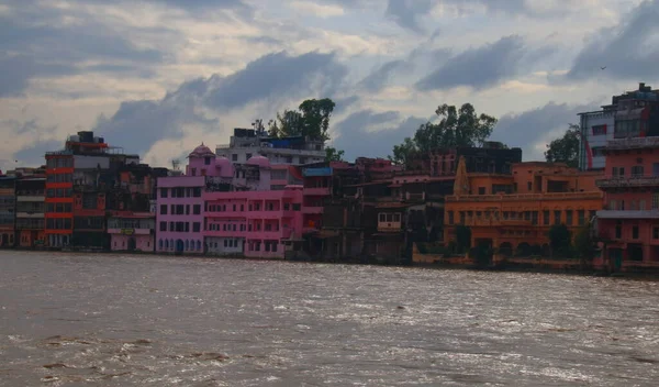 Farve Spiritualitet Bredden Floden Ganga - Stock-foto