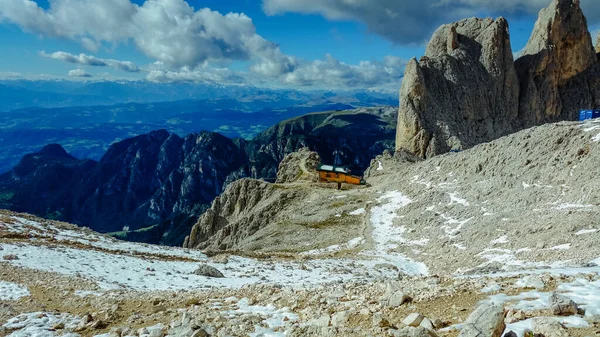 Mount Catinaccio Antermoia Mountains Dolomites Shelter Dolomites — Fotografia de Stock