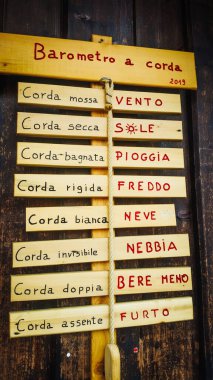 Mountains in the Dolomites. Thermometer in the mountains.