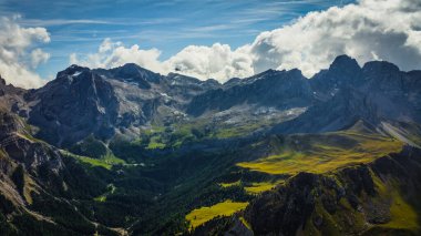 Mountains in the Dolomites. Mount Marmolada in Italy. Marmalade glacier in the Dolomites. Mountain travel in Italy.