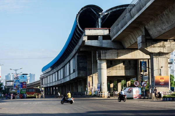 12 Eylül 2021, Kolkata, Batı Bengal, Hindistan: Kolkata metro istasyonu inşaatı altında.