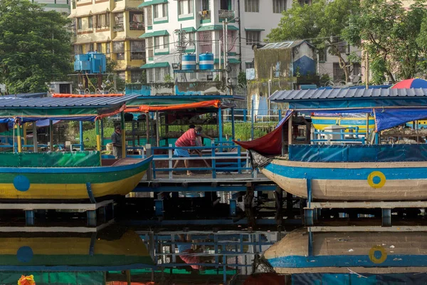 Septiembre 2021 Calcuta Bengala Occidental India Único Mercado Flotante Una — Foto de Stock