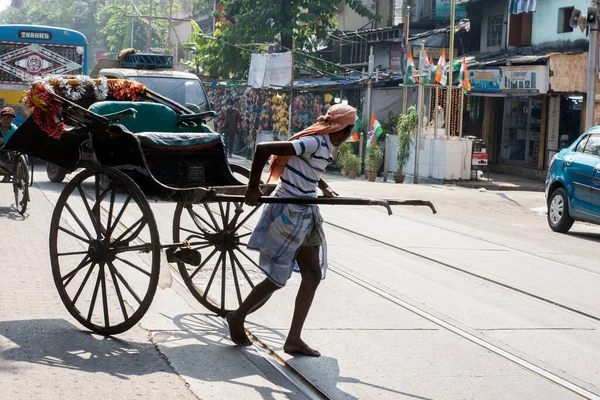 November 2021 Kalkutta Westbengalen Indien Eine Straßenwalze Straßenrand Mit Selektivem — Stockfoto