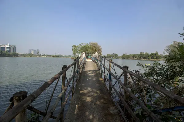 Hermoso Puente Colgante Parque Calcuta — Foto de Stock
