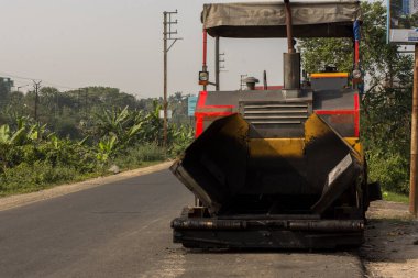 29 Ocak 2022, Kolkata, Batı Bengal, Hindistan: Seçici odaklı seyyar bir yol tekerlekli kamyon. Seçici odak.