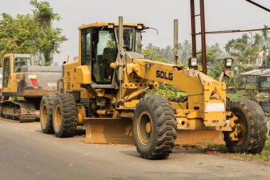 12 Aralık 2021, Kolkata, Batı Bengal, Hindistan: Seçici odaklı seyyar bir vinç kamyonu. Seçici odak.