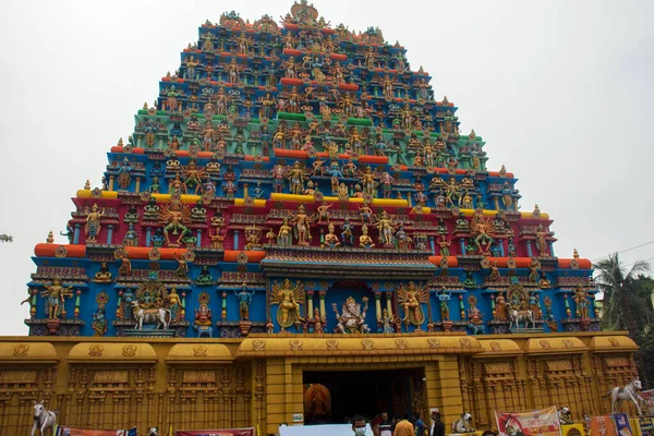 View Decorated Durga Puja Pandal Temporary Temple Durga Puja Festival — Stock Photo, Image