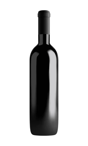 Vector wine bottle in mesh gradient style. Editable color — Stock Vector