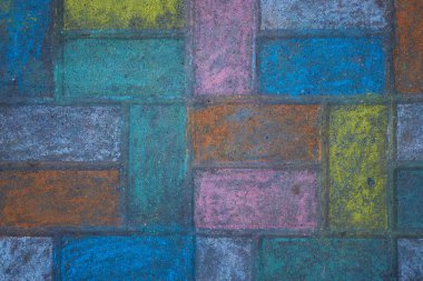 Kaldırıma tebeşir çizimi. Üst görünüm