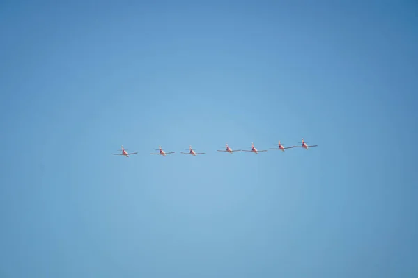 Madrid Espagne Octobre 2021 Images Avions Hélicoptères Formation Par Défilé — Photo