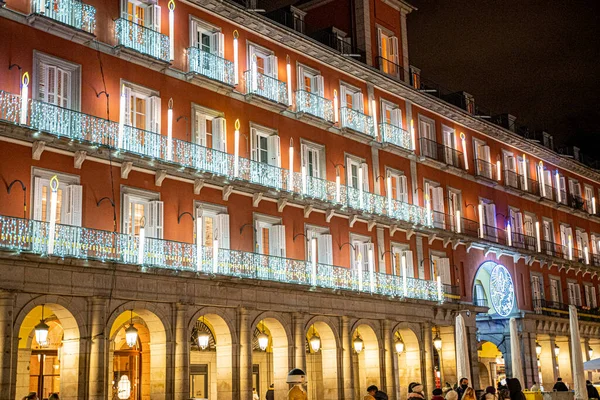 Navidad Ciudad Madrid Con Iluminación Decoración Típica —  Fotos de Stock
