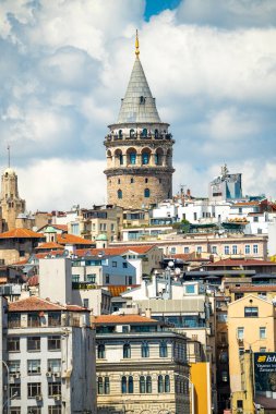 İstanbul, Türkiye 'deki Galata Kulesi manzarası