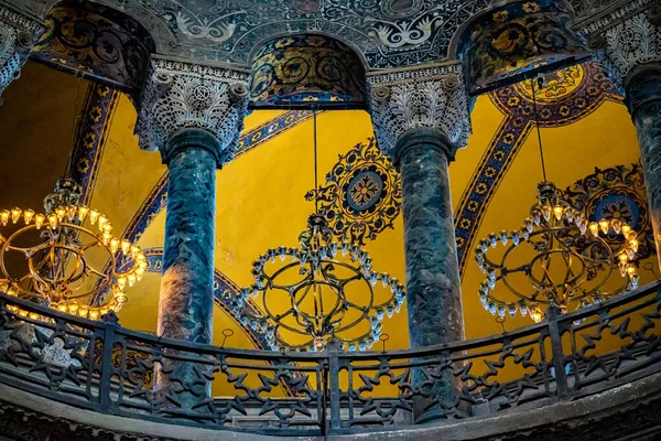 Lamps Interior Hagia Sophia Mosque City Istanbul Turkey — Photo