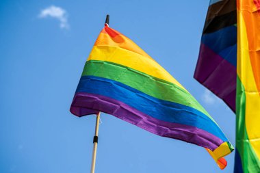 Madrid 'de gey gururu ve LGBT + için çok renkli bayraklar