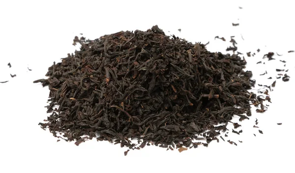 Black Tea Loose Leaf Close Top View Background — Fotografia de Stock
