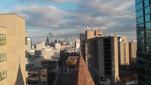 Vista real. Catedral Episcopal de Filadelfia — Vídeo de stock