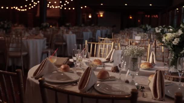 Décor de table de mariage. Mariage de luxe — Video