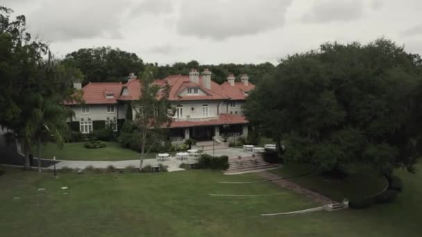 Aero view .Leez Priory, the beautiful Tudor Manor located in Essex — Stock Video