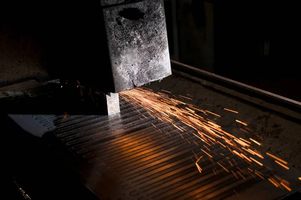 Surface Grinding Sparks Abrasive Stone Metal Processing — Stock Photo, Image