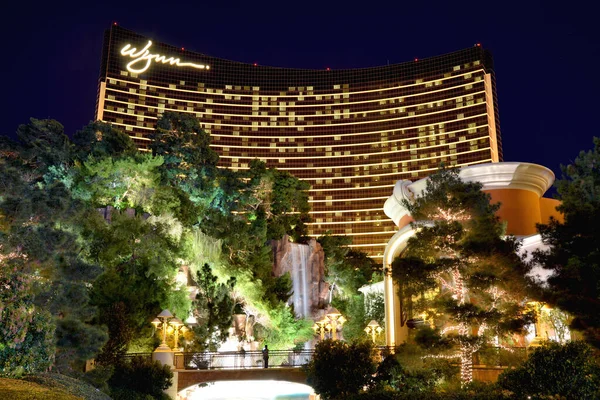 Iluminado Luxuoso Hotel Wynn Las Vegas Noite — Fotografia de Stock
