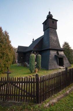 Slovakya 'nın Hranicne kasabasındaki Roma Katolik ahşap kilisesinde Meryem Ana' nın Meryem Ana kavramı