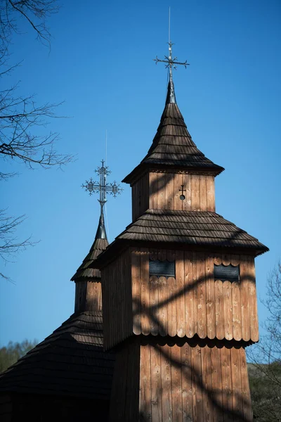 Yunan Katolik Ahşap Kilisesi Slovakya Nın Kozany Kasabasında Simeon Ile — Stok fotoğraf