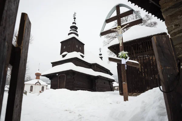 Slovakya Nın Rusky Potok Kentindeki Aziz Mikail Katolik Ahşap Kilisesi — Stok fotoğraf