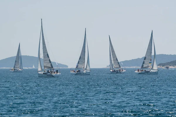 Yachten Messen Sich Team Segel Event Kroatien — Stockfoto