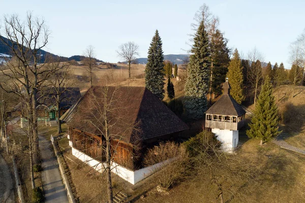 Aerial View Wooden Articular Church Michael 17Th Century Istebne Slovakia — Stock Fotó