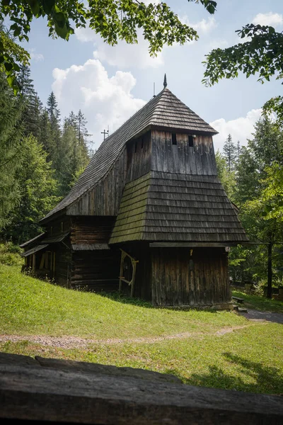 Gothic Wooden Church Elizabeth Zabrez Located Open Air Museum Representing — стоковое фото